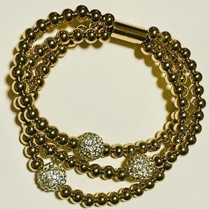 Nice and Bella MX 18k plated gold beaded bracelet 7”